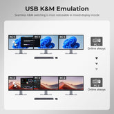 TESmart Triple Monitor KVM Switch Triple 4K60Hz Hybrid KVM Gaming Dock for 1 Desktop PC & 1 Laptop, w/ EDID, MST 2-Port Hybrid KVM Switch for 2 PCs with Triple Monitor 4K@60Hz | TESmart