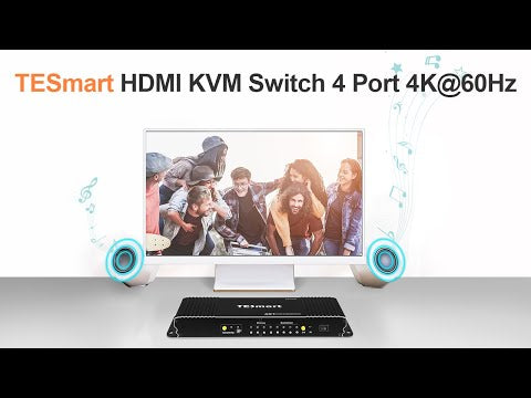 4 Port KVM Switch Kit HDMI with EDID, 4 4K60Hz PCs 1 Monitor - B Series